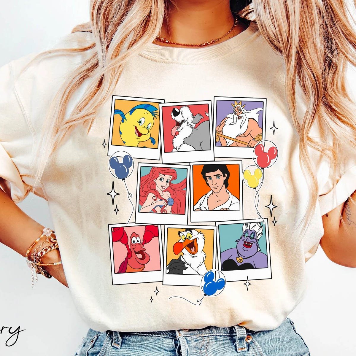 Little Mermaid Disney Shirt Ariel Flounder Vintage Design