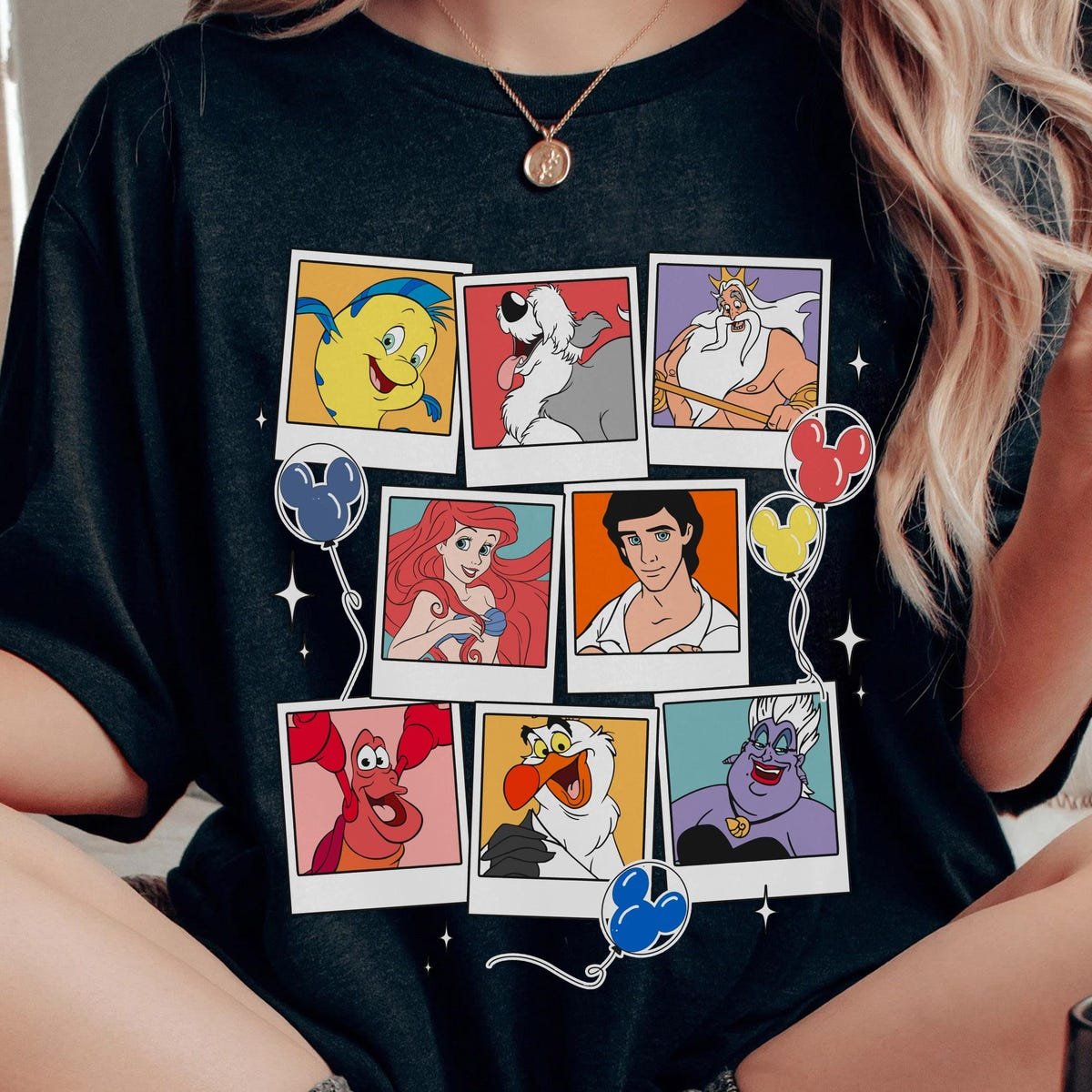 Little Mermaid Disney Shirt Ariel Flounder Vintage Design