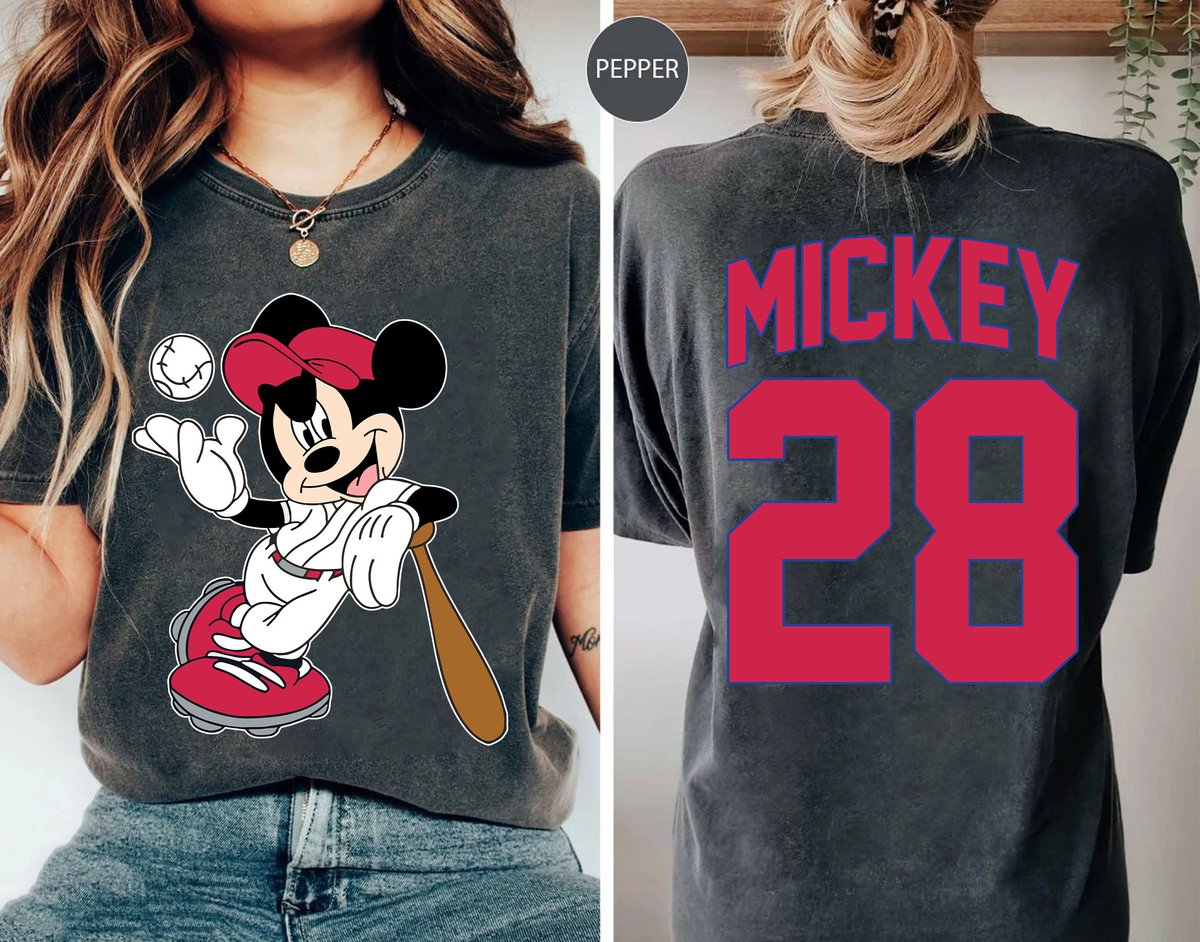 Mickey Baseball Shirt Custom Name Number Disney Family Trip Tee