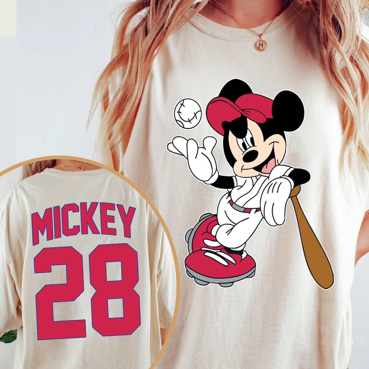 Mickey Baseball Shirt Custom Name Number Disney Family Trip Tee