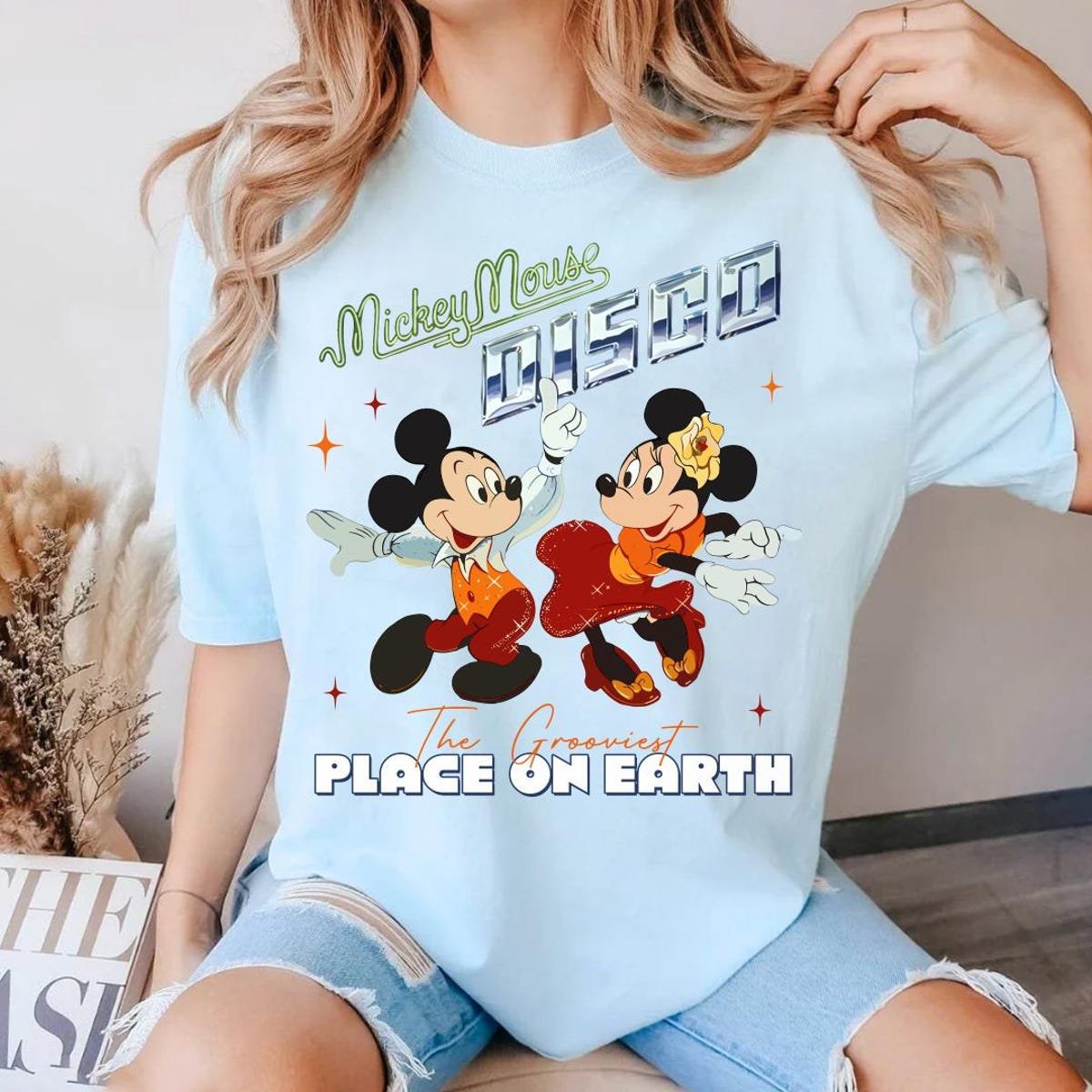 Mickey Minnie Mouse Disco Dance Vintage Disney Tee Magic Kingdom Shirt