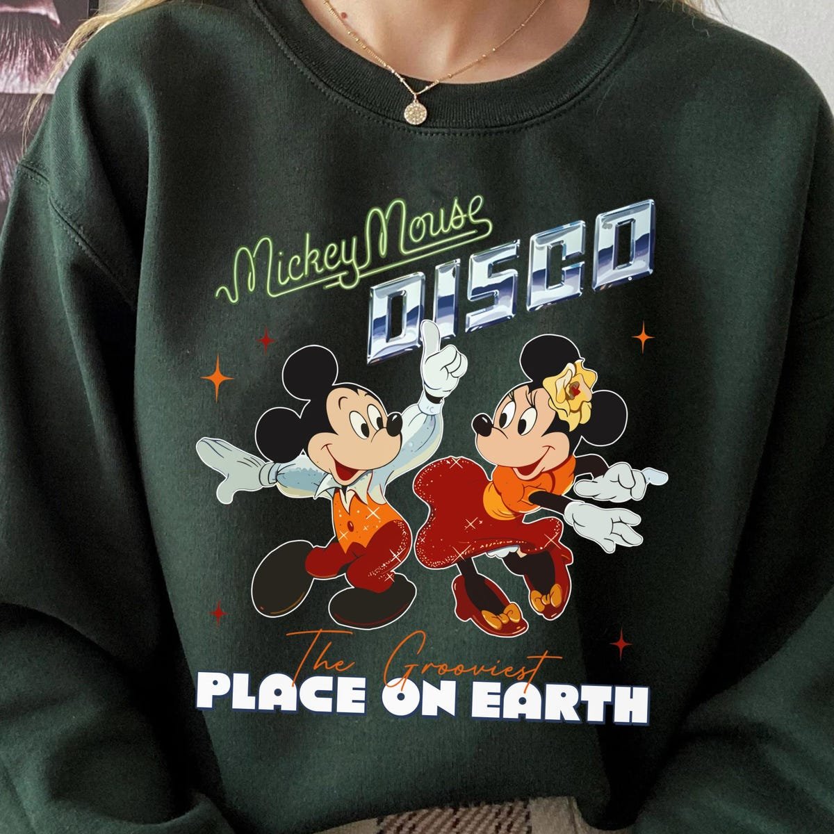 Mickey Minnie Mouse Disco Dance Vintage Disney Tee Magic Kingdom Shirt