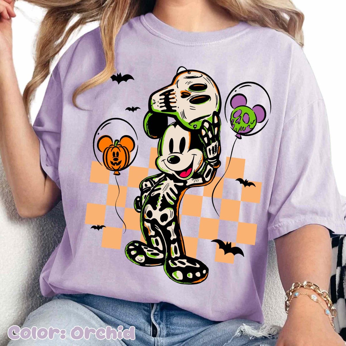 Mickey Skeleton Shirt Halloween 2025 Disneyland Family Matching Tee