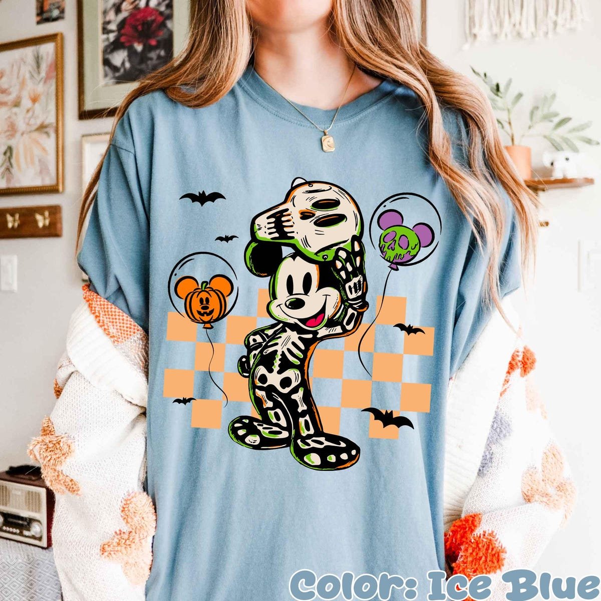Mickey Skeleton Shirt Halloween 2025 Disneyland Family Matching Tee