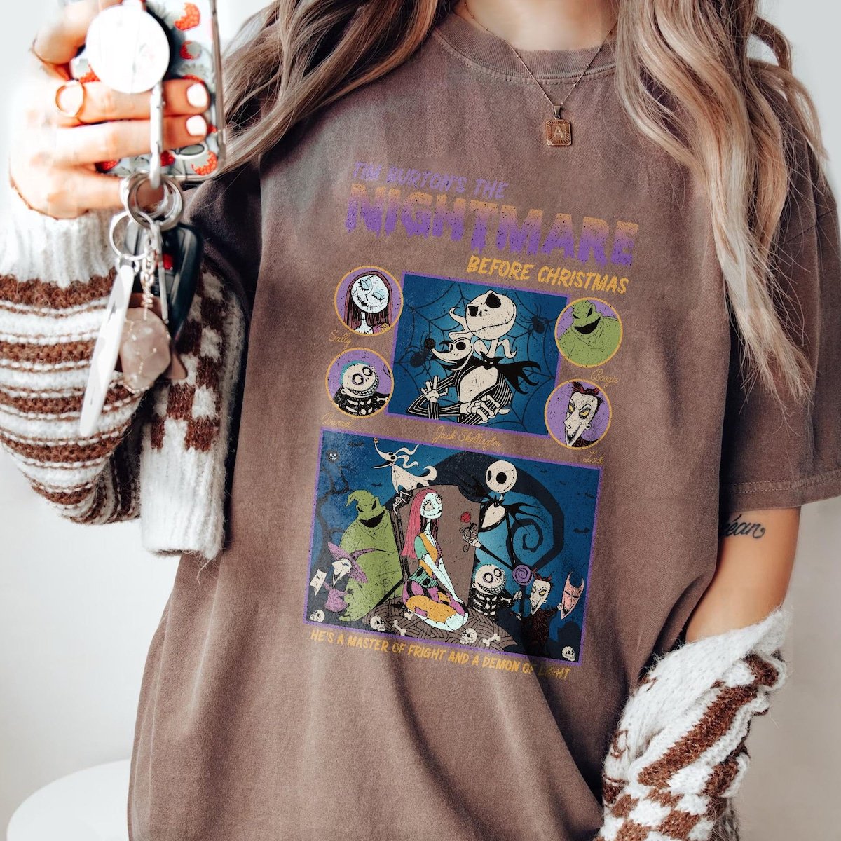 Nightmare Before Christmas Retro T-Shirt Jack Skellington Halloween Tee