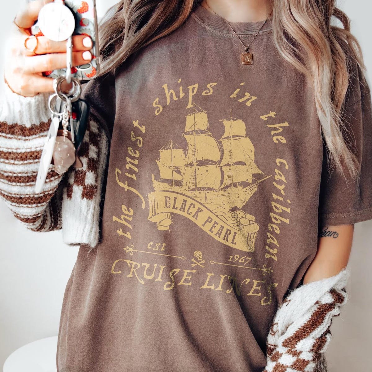 Pirates Caribbean Black Pearl Shirt Vintage Ship Tee Disneyland 2025