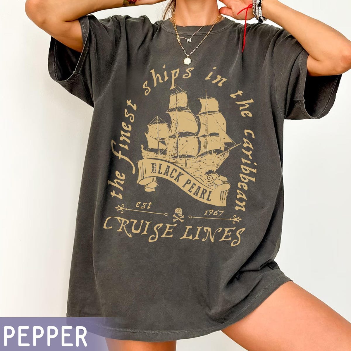 Pirates Caribbean Black Pearl Shirt Vintage Ship Tee Disneyland 2025