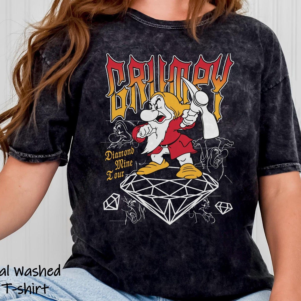 Retro Disney Snow White Shirt Grumpy Seven Dwarfs Tee Disneyland Trip