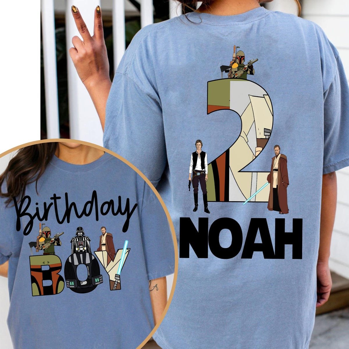 Star Wars Birthday Shirt Personalized Name Age Disney Tee