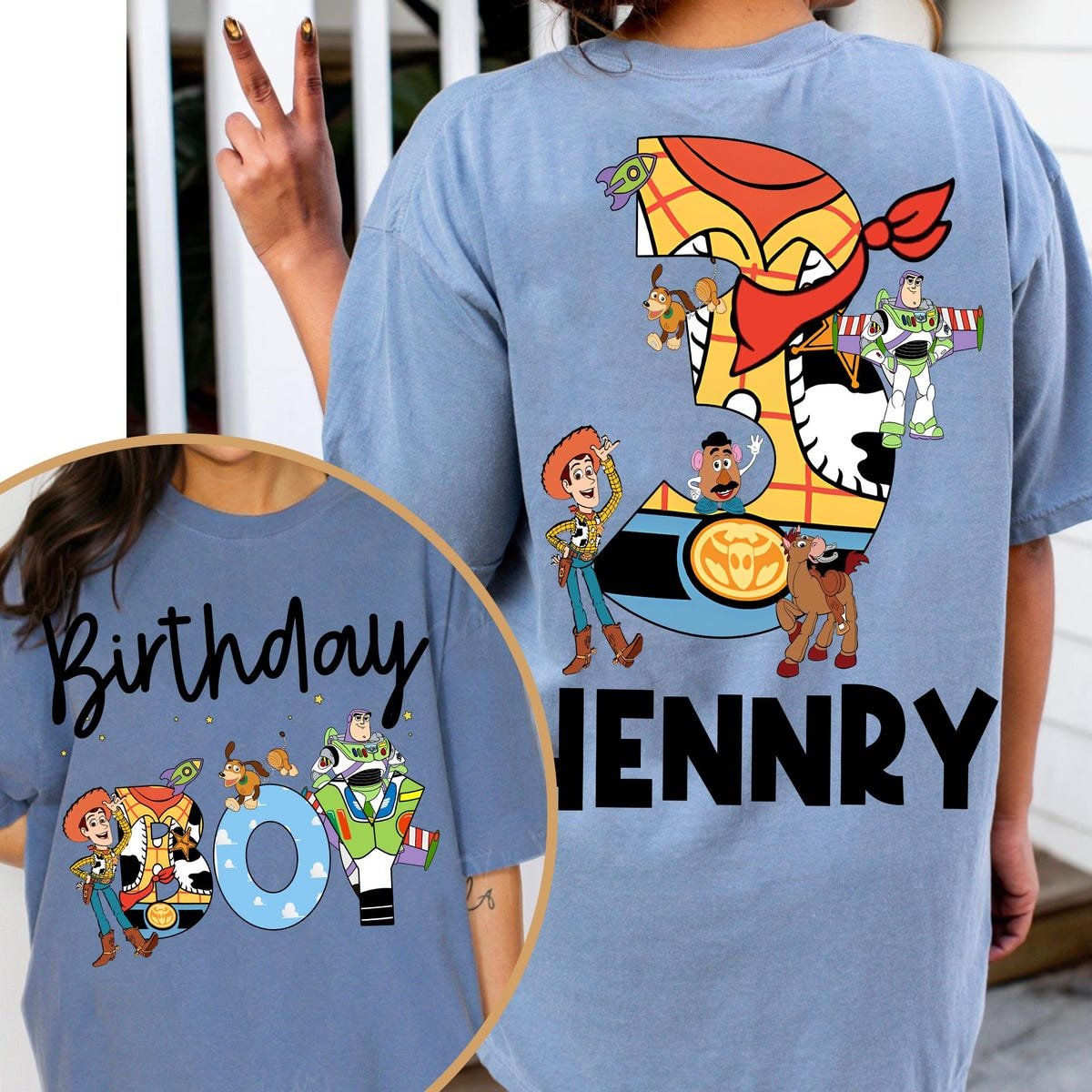 Toy Story Birthday Shirt Personalized Name Age Custom Disney Tee