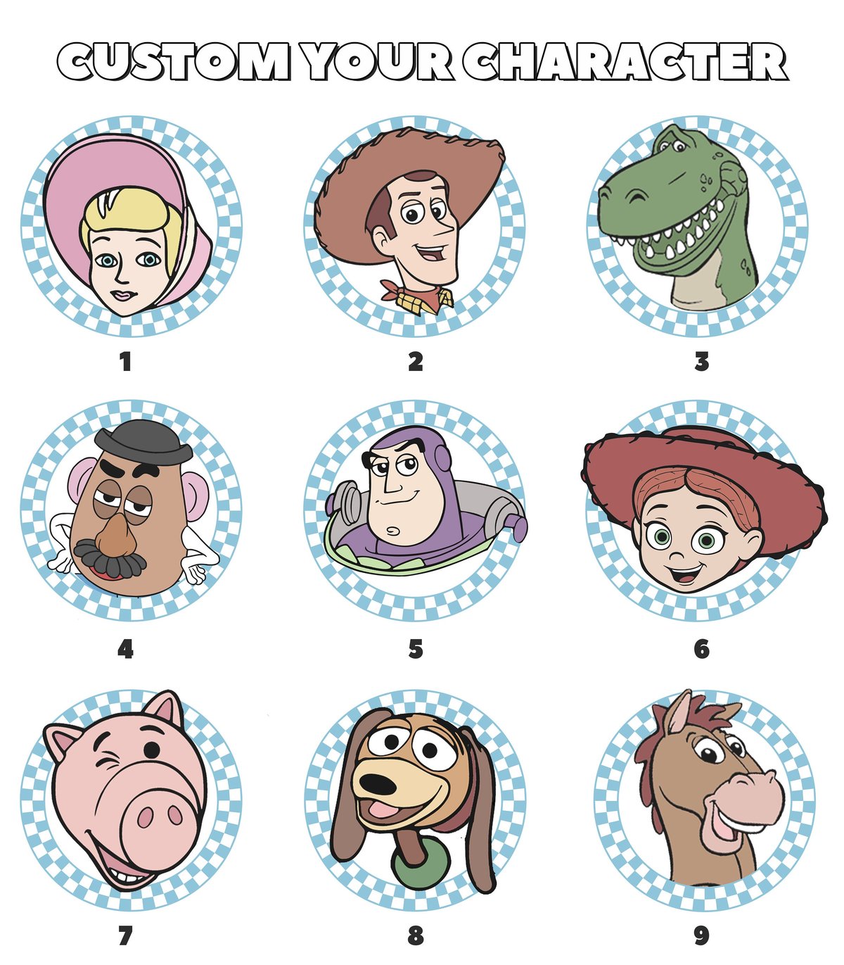 Toy Story Characters Checkered Shirt Retro Disney Buzz Woody Jessie
