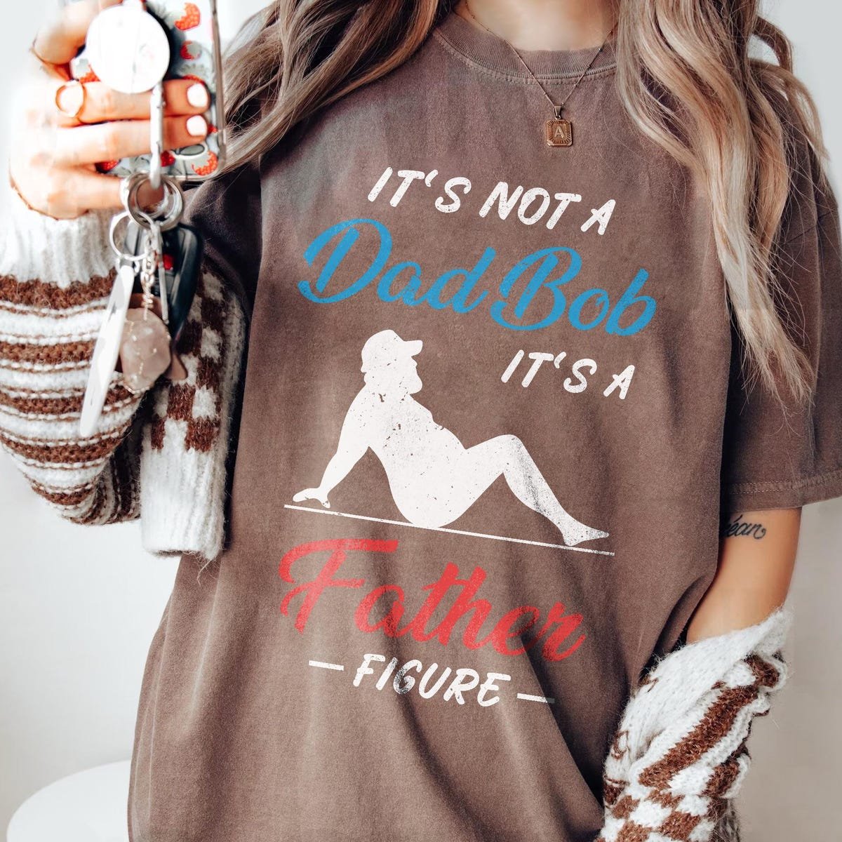 Vintage American Dad Shirt Father Figure Retro Dad Humor Tee