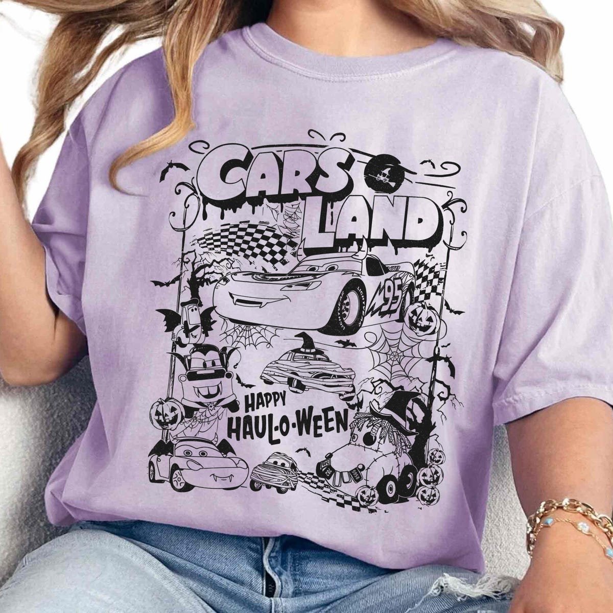 Vintage Cars Halloween Shirt Disneyland 2024 Family Trip Tee