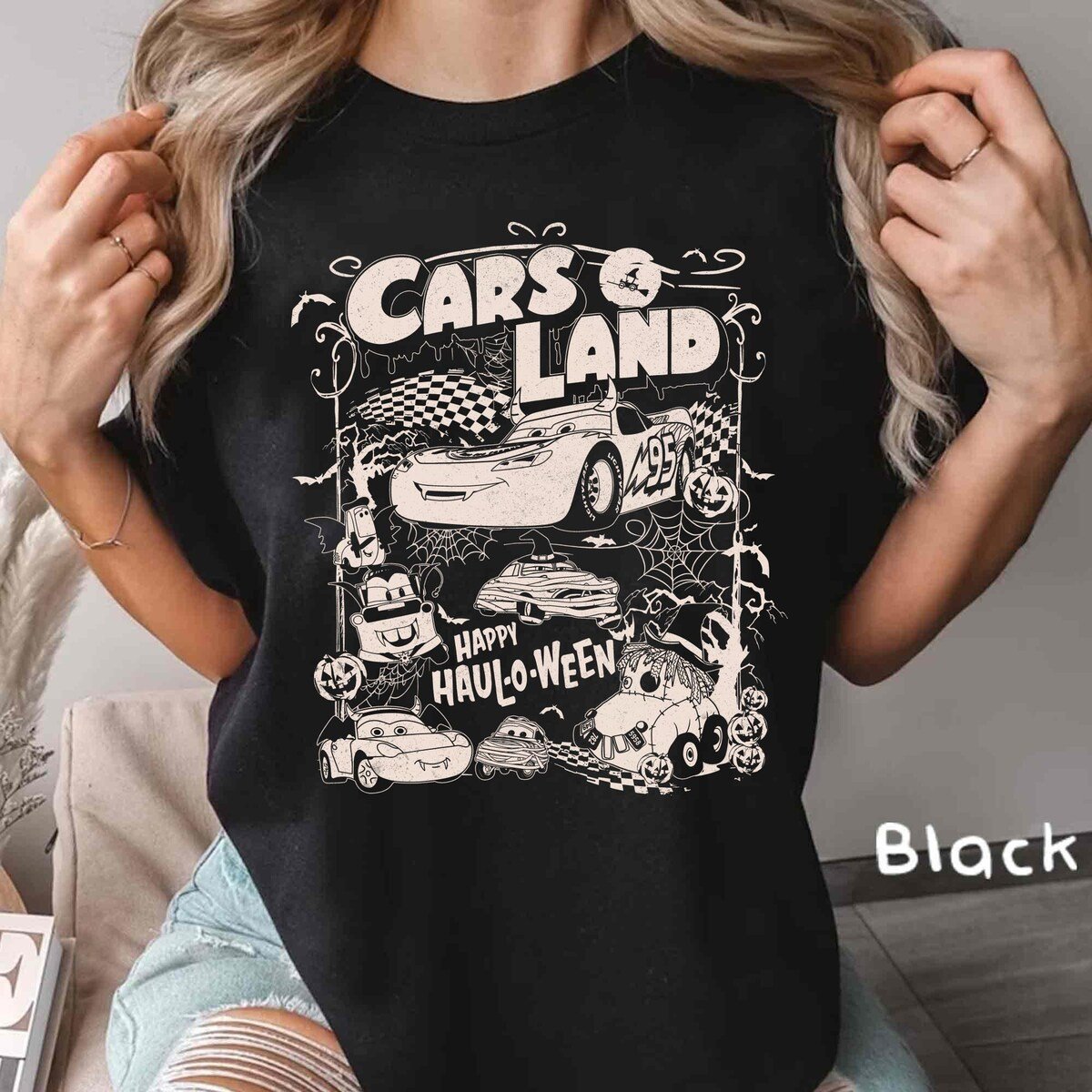 Vintage Cars Halloween Shirt Disneyland 2024 Family Trip Tee