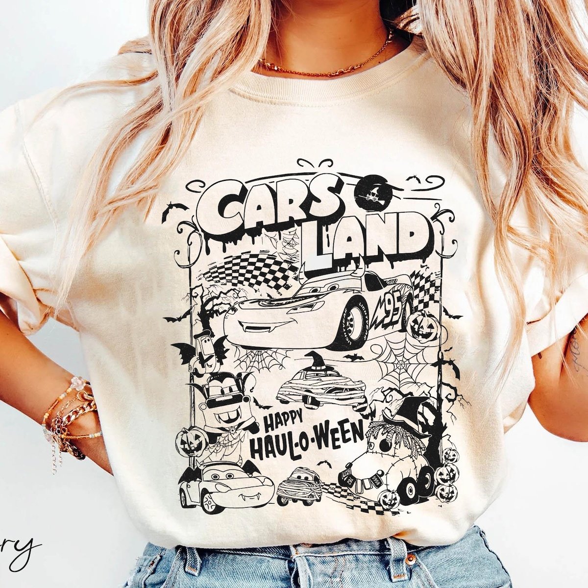 Vintage Cars Halloween Shirt Disneyland 2024 Family Trip Tee