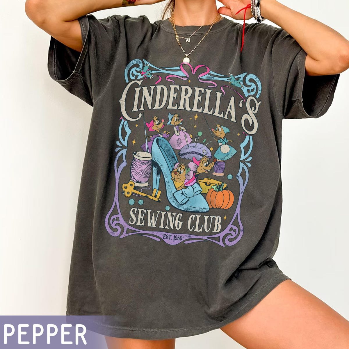 Vintage Disney Cinderella Shirt Jaq Gus Mouse Glass Slipper Tee