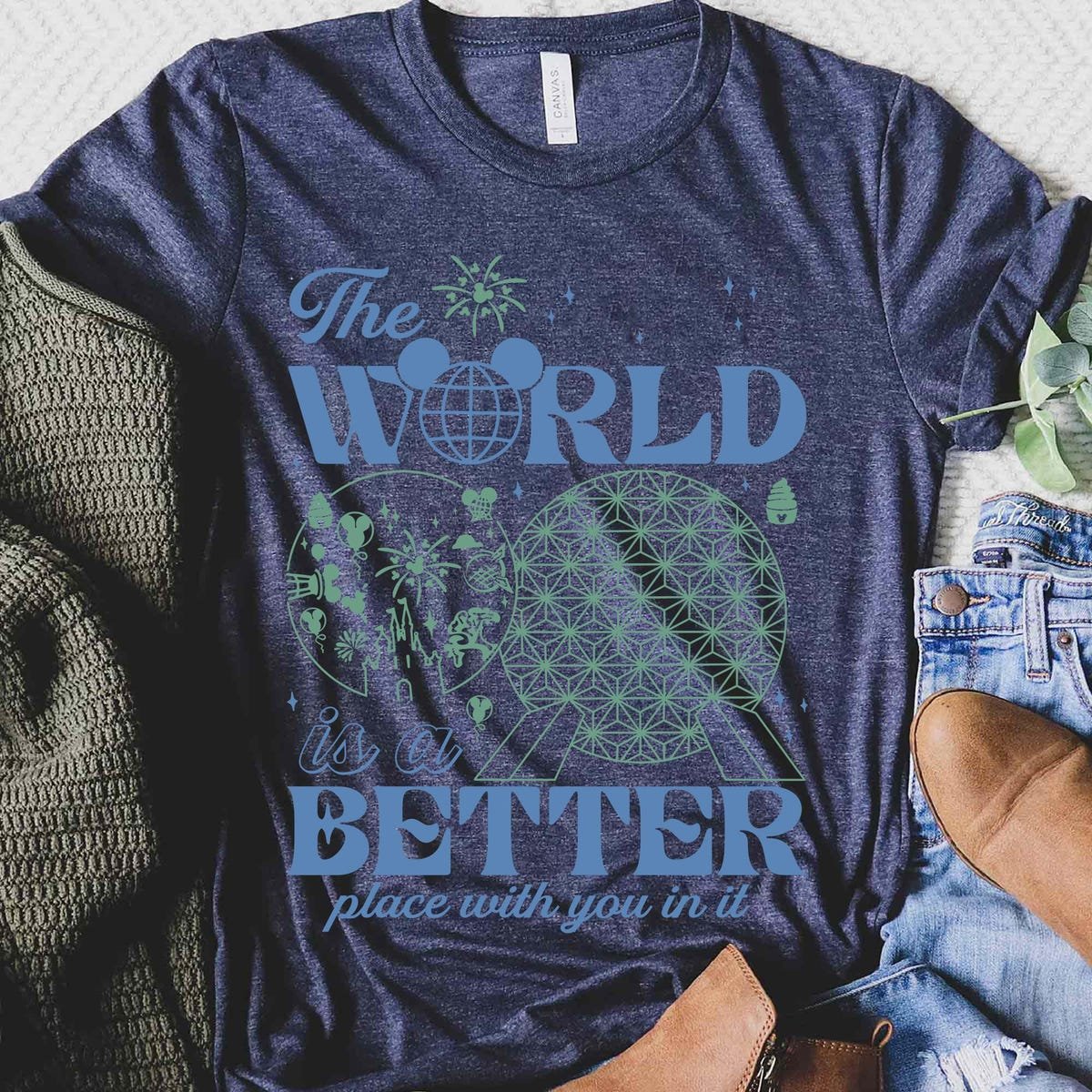 Vintage Disney Epcot Shirt Mental Health Positivity Tee 2025