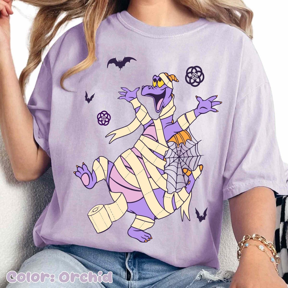 Vintage Disney Halloween Shirt Epcot Figment Mummy Tee