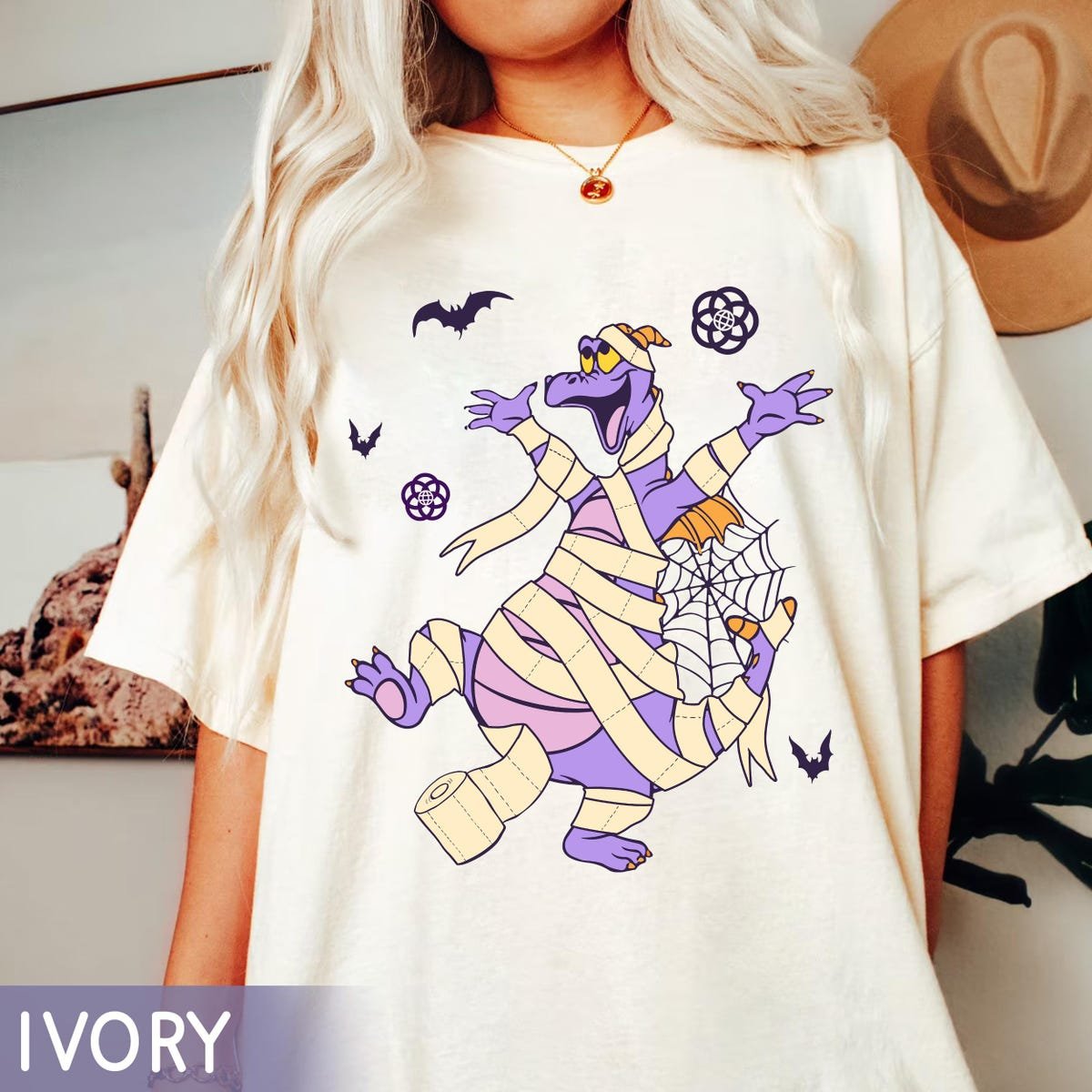 Vintage Disney Halloween Shirt Epcot Figment Mummy Tee