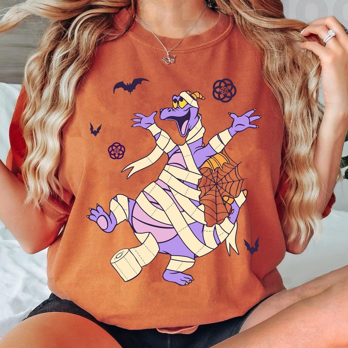 Vintage Disney Halloween Shirt Epcot Figment Mummy Tee