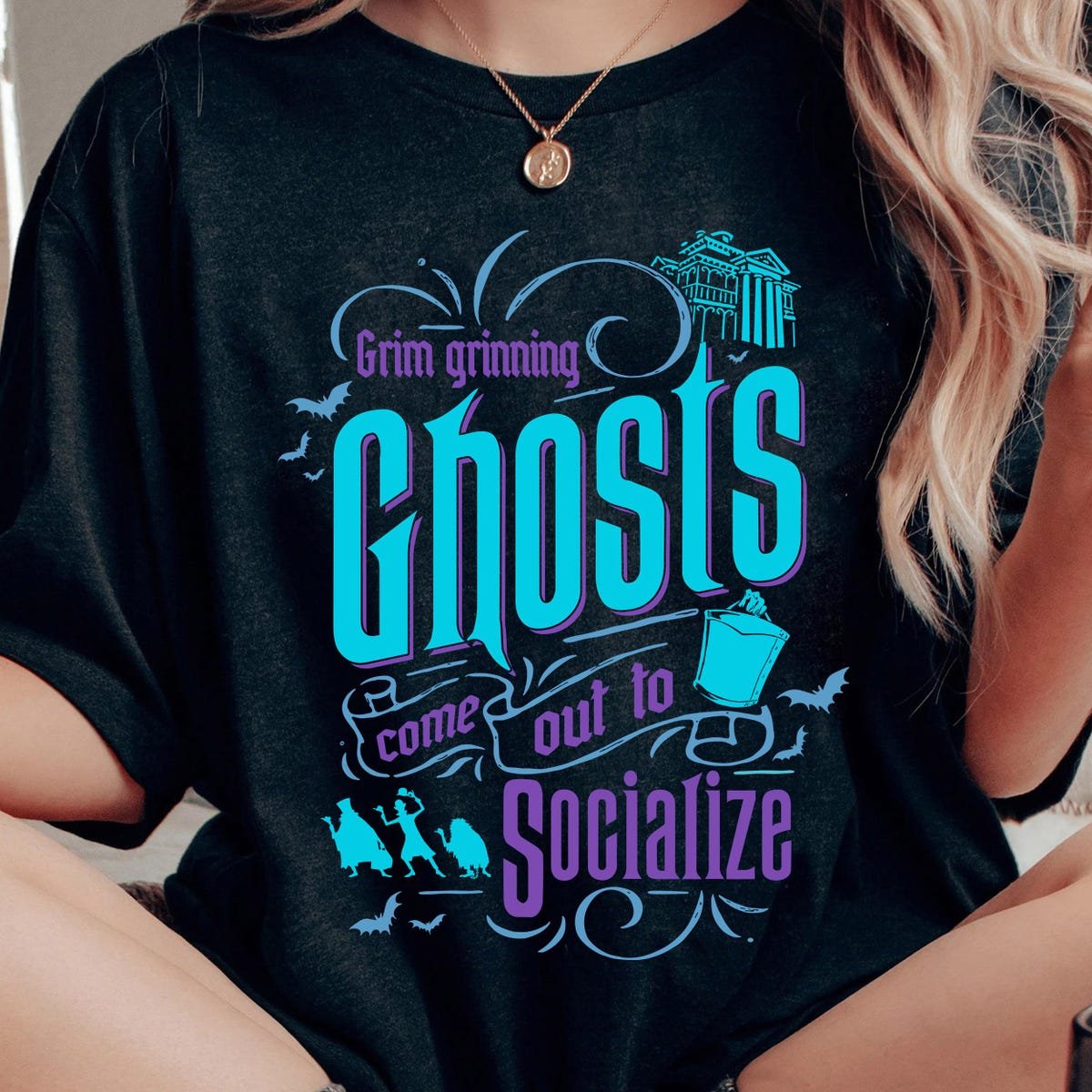 Vintage Disney Haunted Mansion Ghosts Shirt Disneyland Halloween Tee