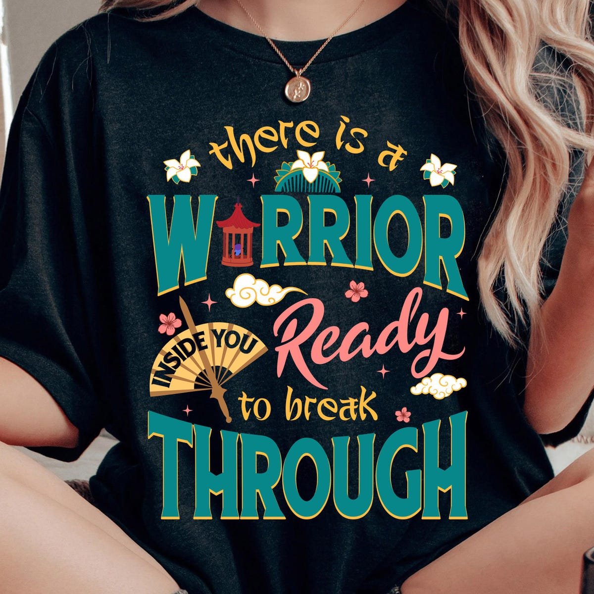 Vintage Disney Mulan Shirt Warrior Inside You Tee Disneyland Outfits