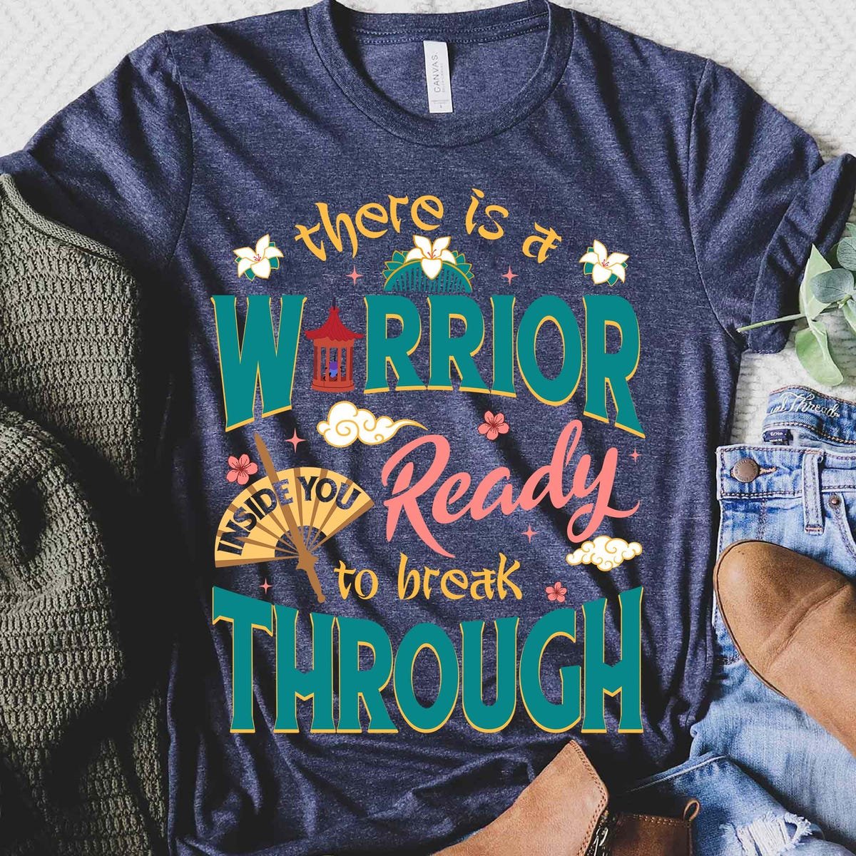 Vintage Disney Mulan Shirt Warrior Inside You Tee Disneyland Outfits