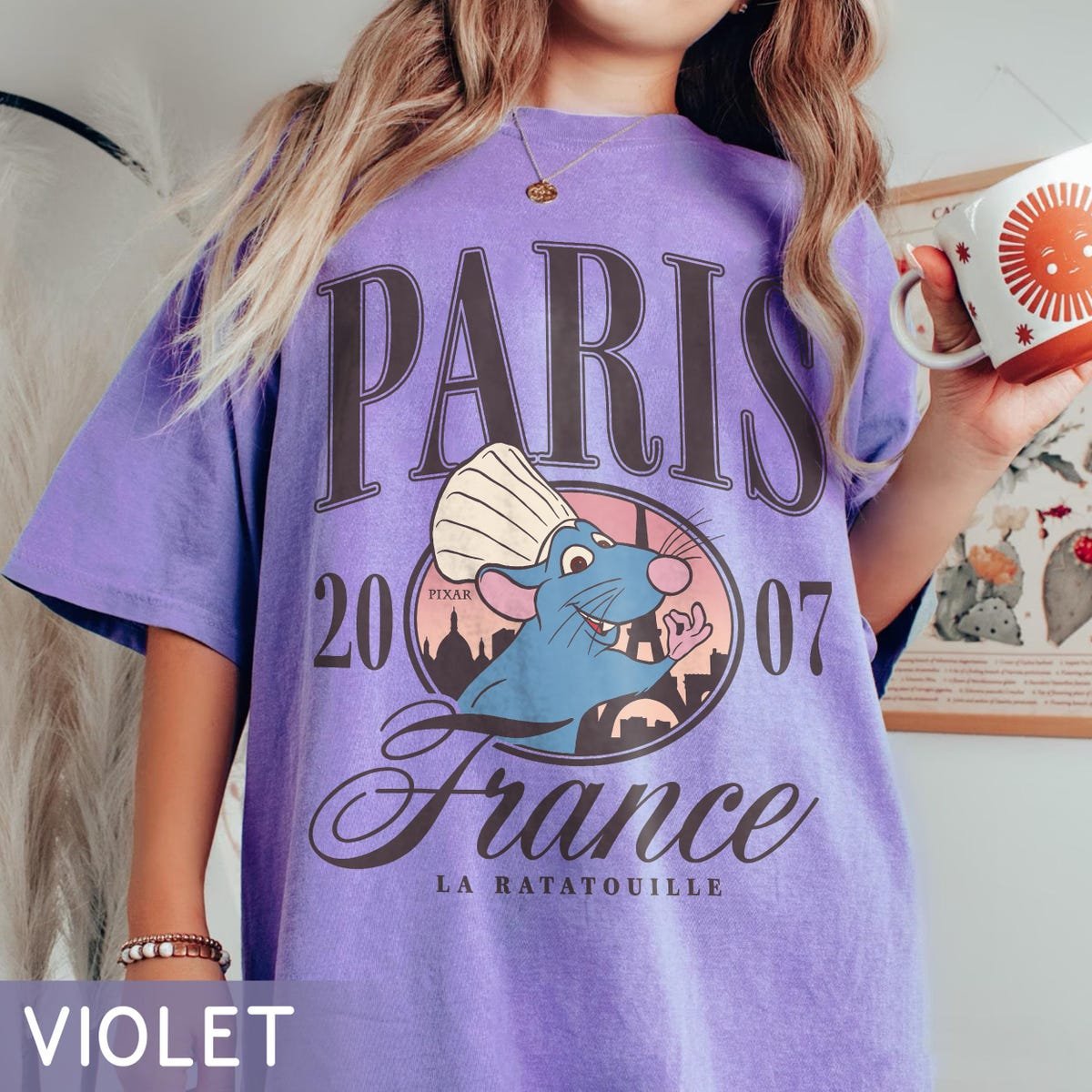 Vintage Disney Ratatouille Remy Shirt Paris Chef Tee Disneyland 2025