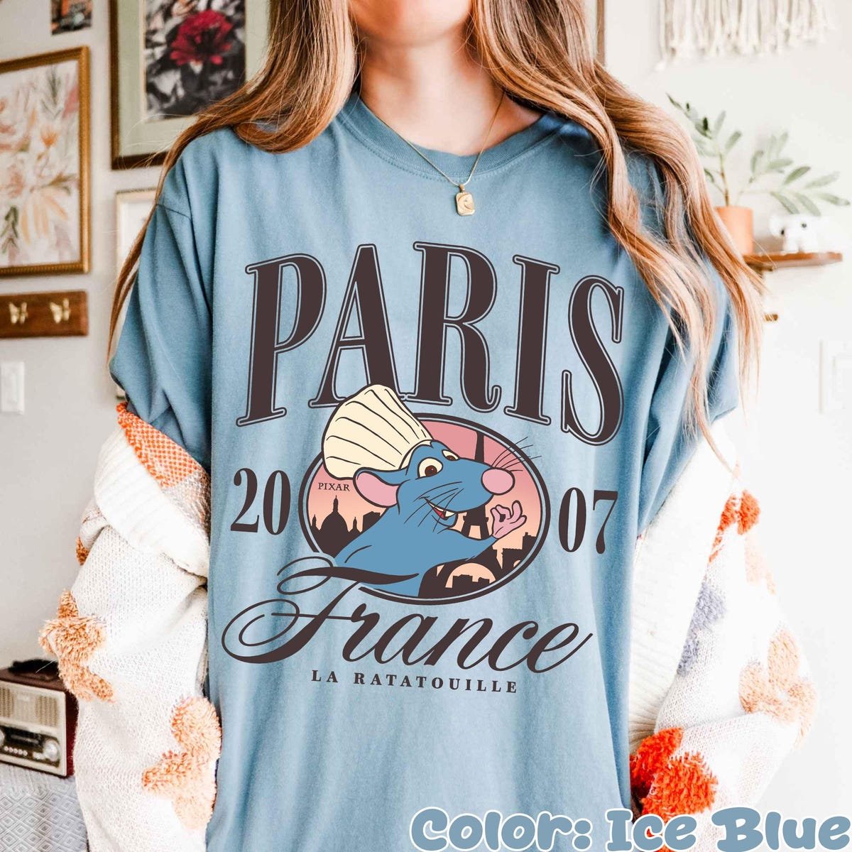 Vintage Disney Ratatouille Remy Shirt Paris Chef Tee Disneyland 2025