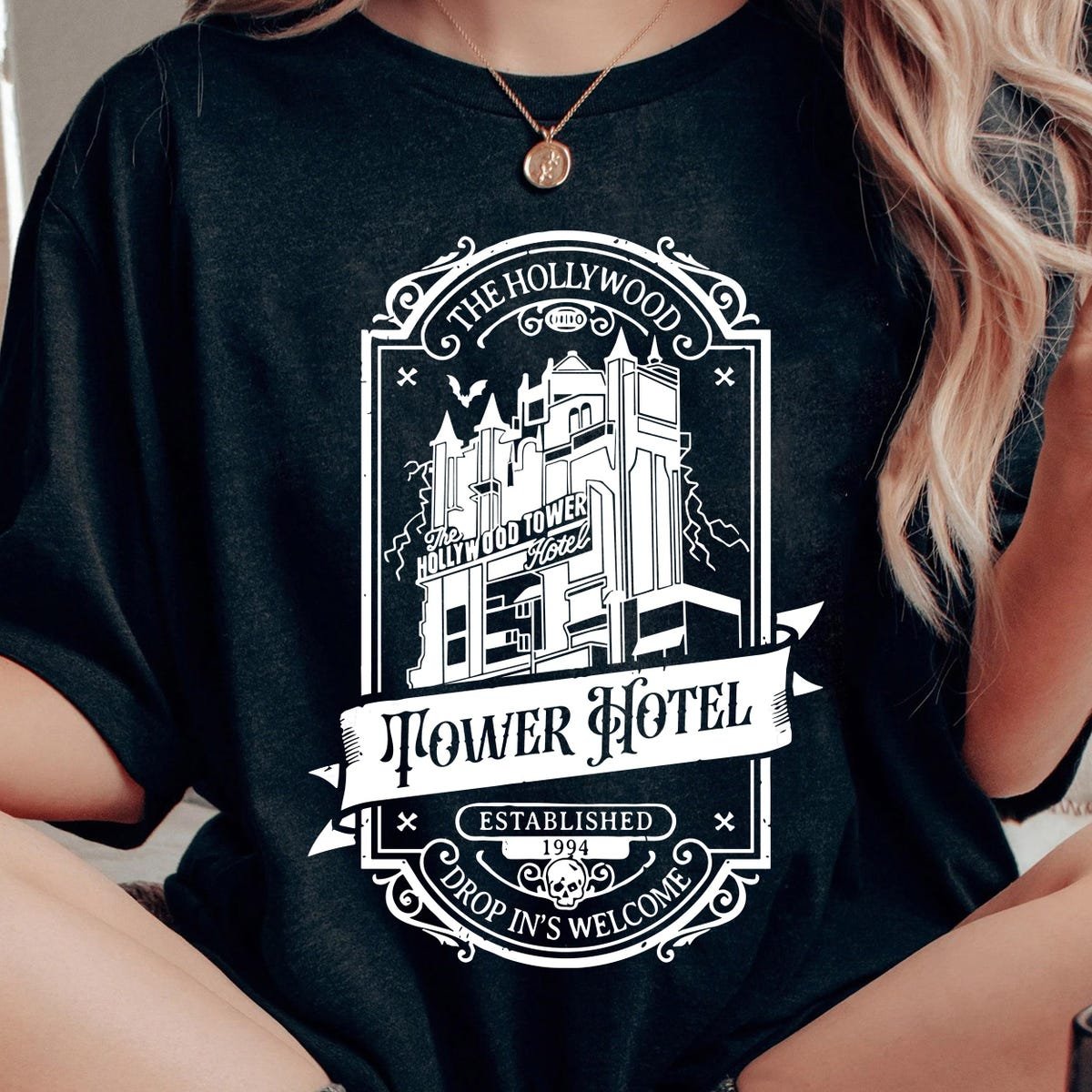 Vintage Disney Tower of Terror Shirt Halloween Disneyland Trip 2025