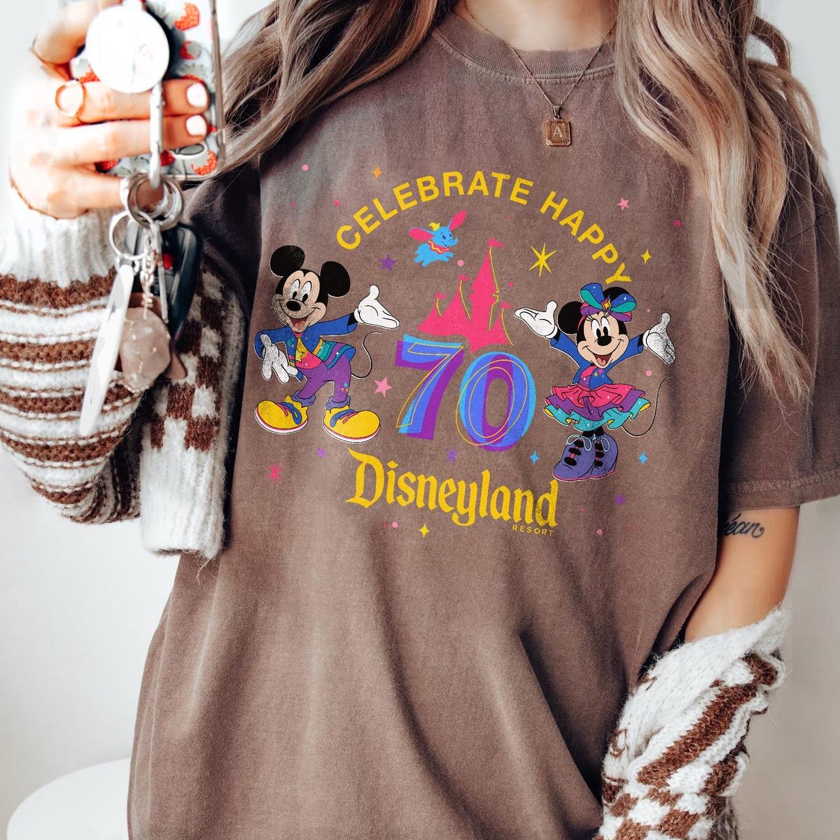 Vintage Disneyland 70th Anniversary Shirt Mickey Minnie Retro Tee