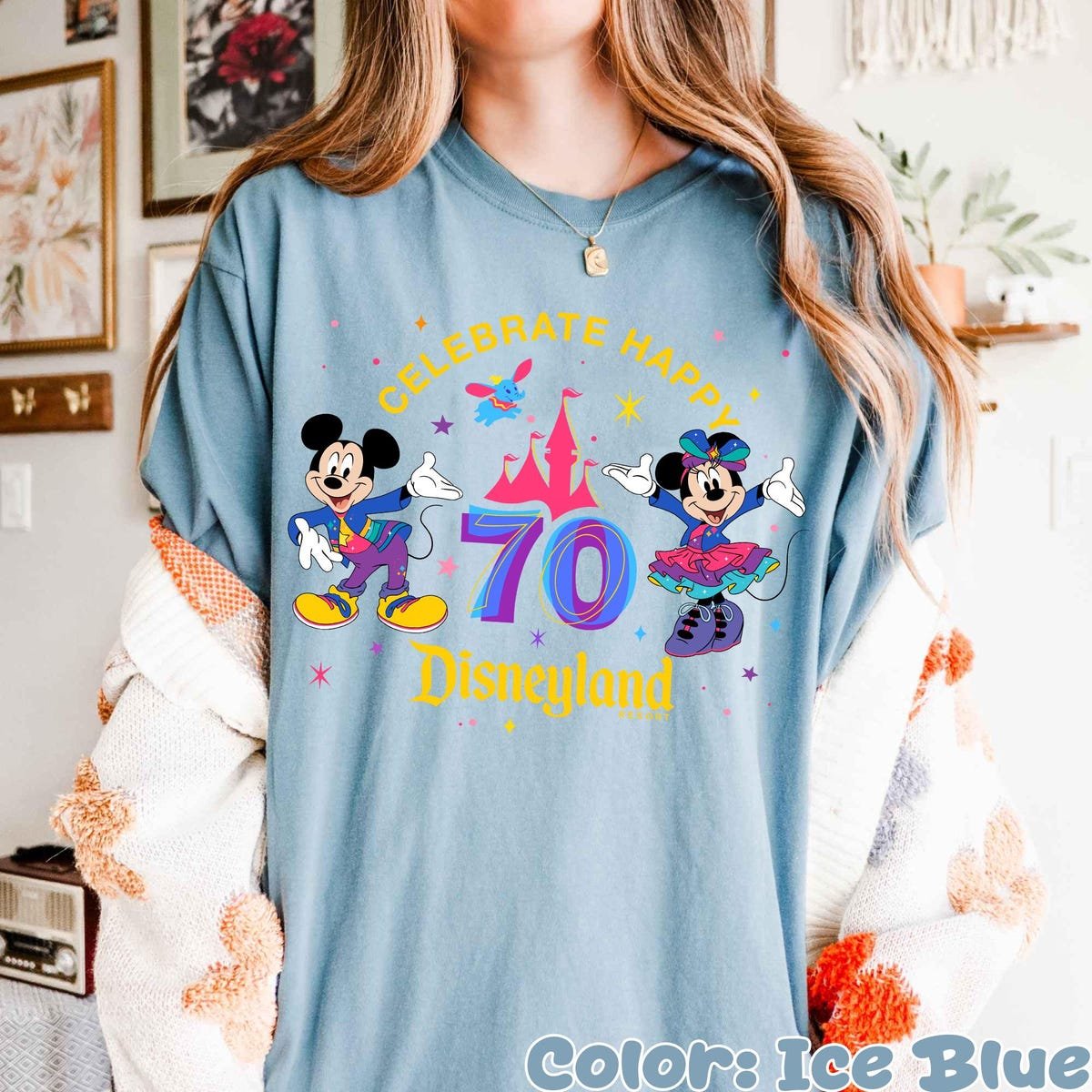 Vintage Disneyland 70th Anniversary Shirt Mickey Minnie Retro Tee