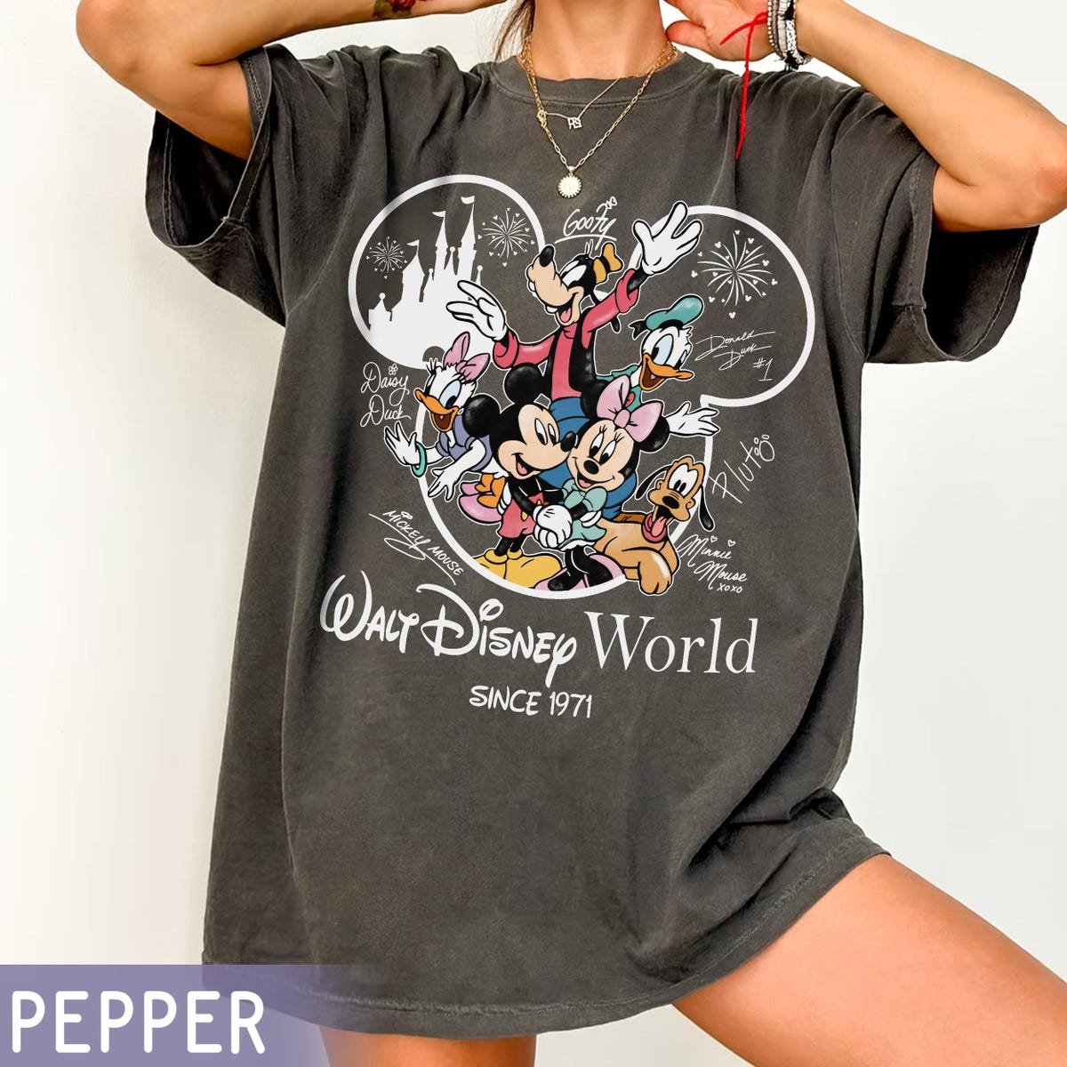 Vintage Disneyworld 1971 Shirt Mickey Signatures Family Trip Tee