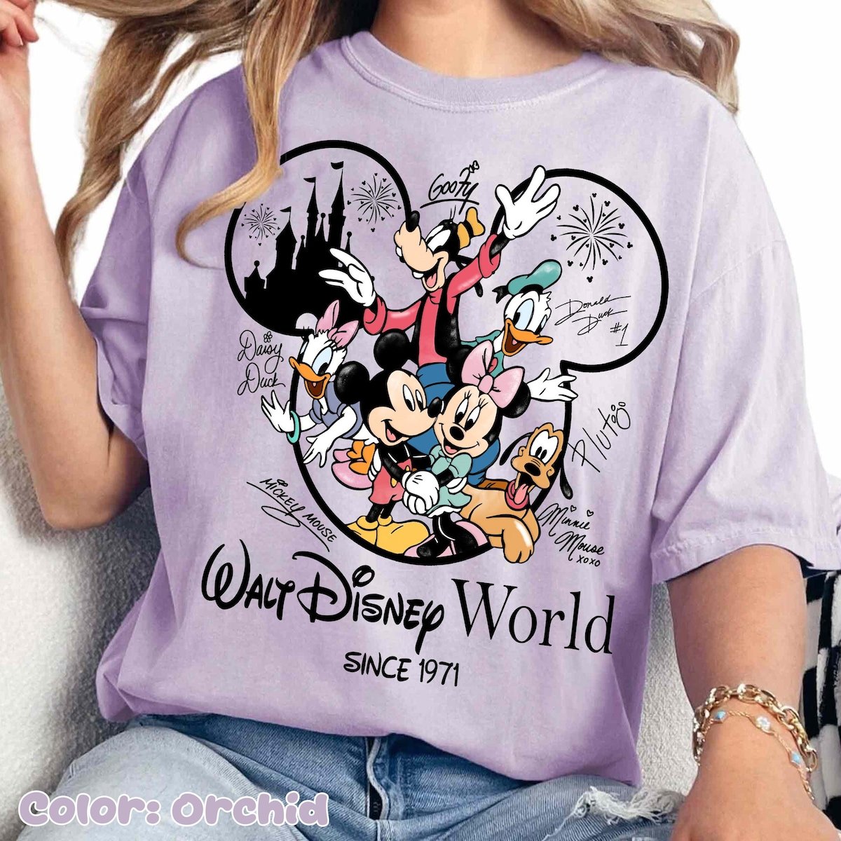 Vintage Disneyworld 1971 Shirt Mickey Signatures Family Trip Tee