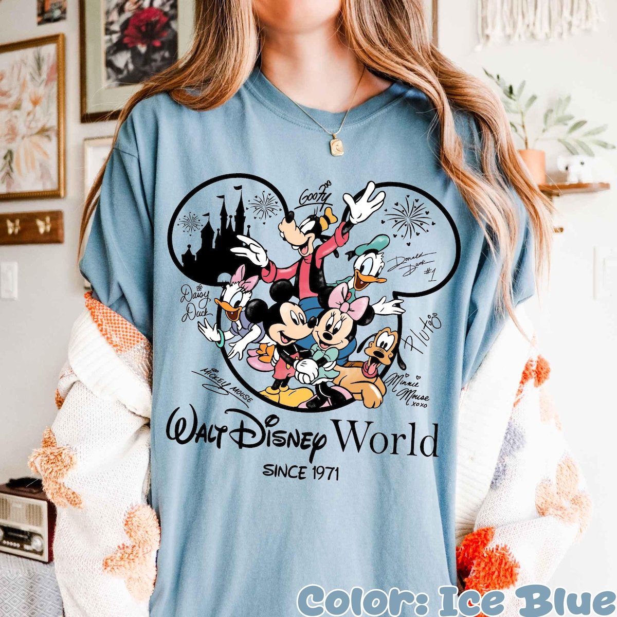 Vintage Disneyworld 1971 Shirt Mickey Signatures Family Trip Tee