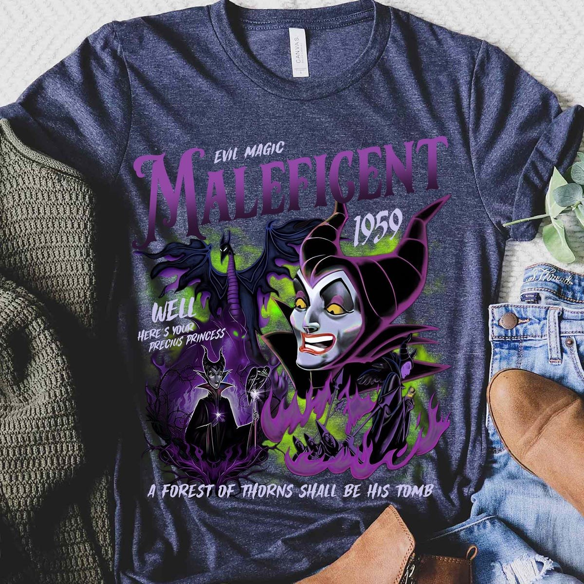 Vintage Maleficent Shirt Disney Villain 1959 Quote Graphic