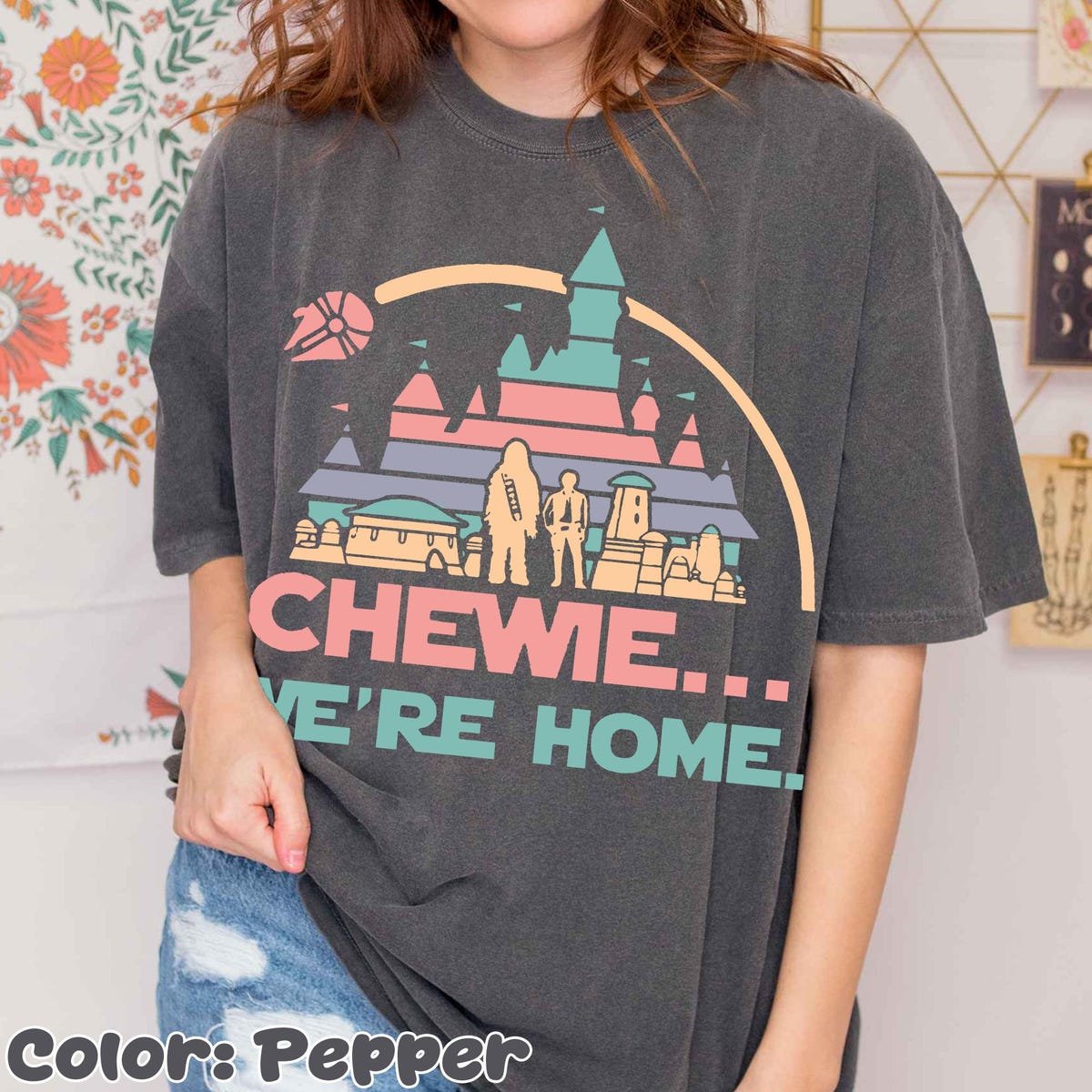 Vintage Star Wars Chewie Shirt Retro Disney Tee Galaxy Edge 2025