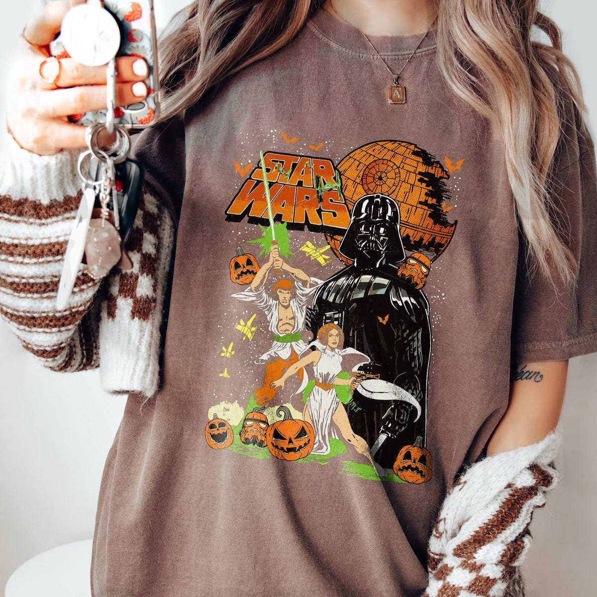 Vintage Star Wars Halloween Shirt Leia Han Solo Pumpkin Tee 2025
