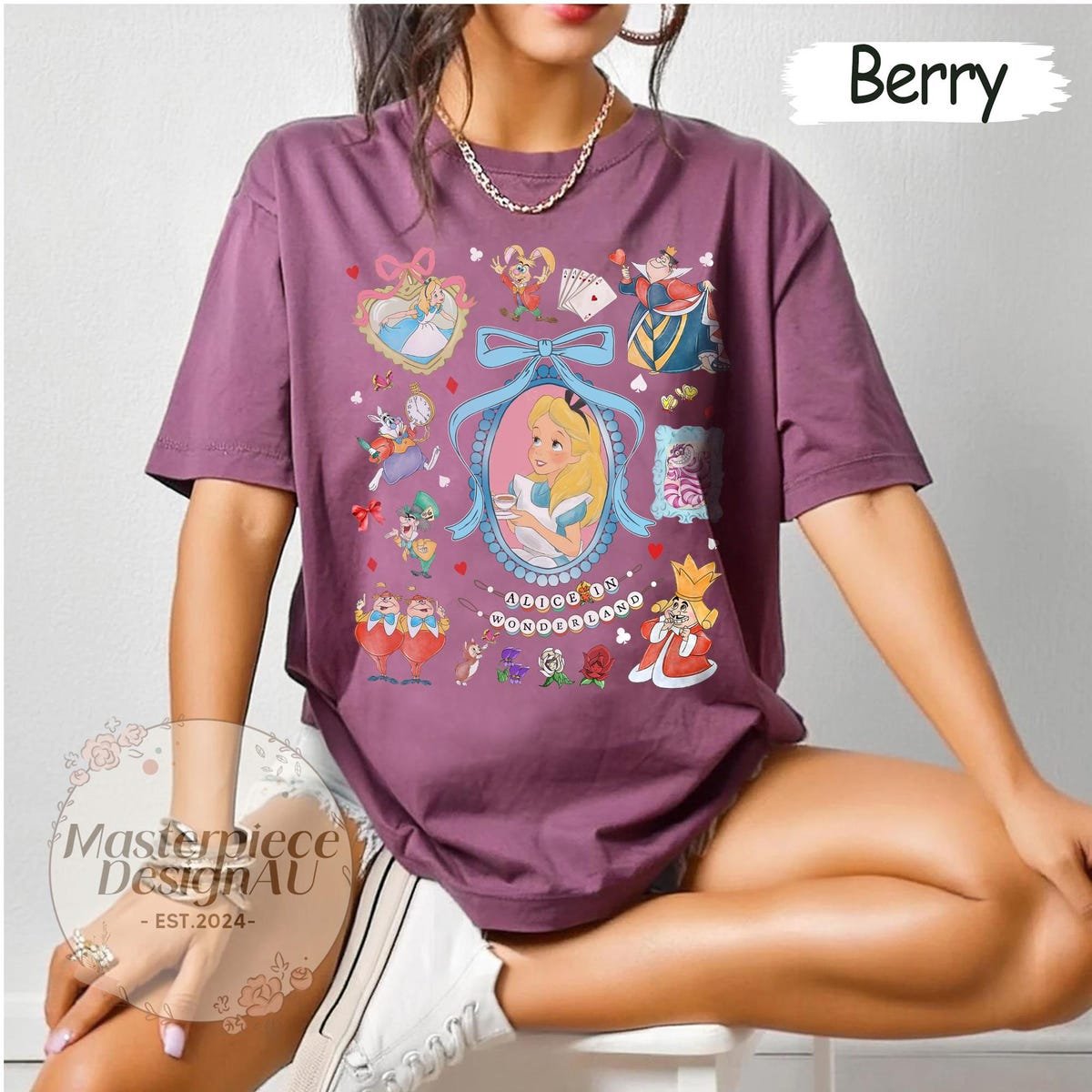 Alice In Wonderland Coquette Bow Shirt for Mother Daughter Disney Outfits