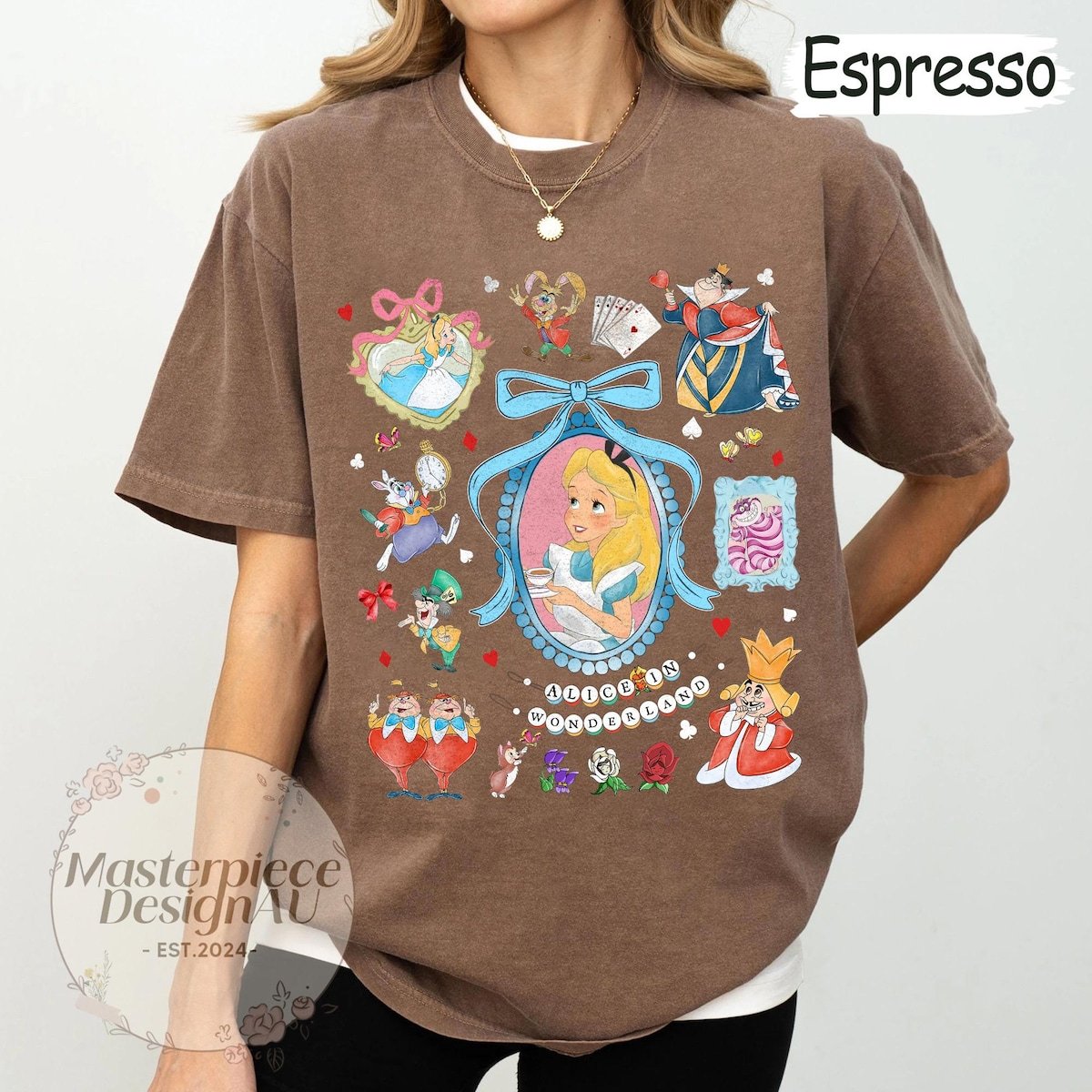 Alice In Wonderland Coquette Bow Shirt for Mother Daughter Disney Outfits