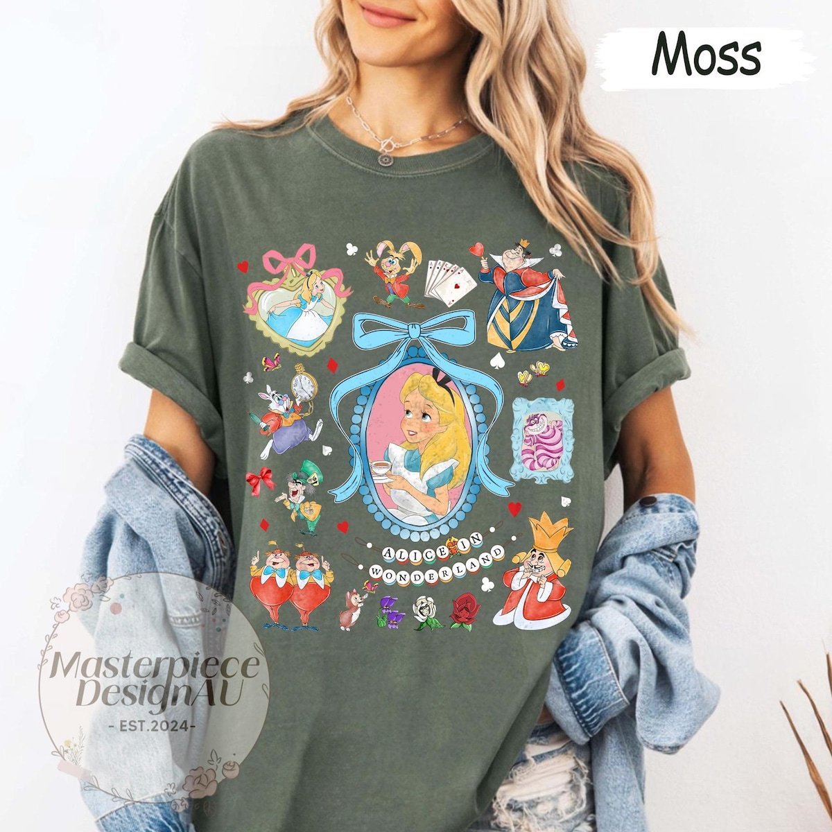 Alice In Wonderland Coquette Bow Shirt for Mother Daughter Disney Outfits