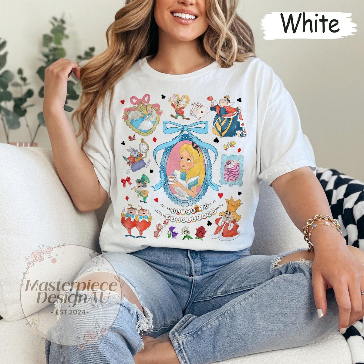 Alice In Wonderland Coquette Bow Shirt for Mother Daughter Disney Outfits