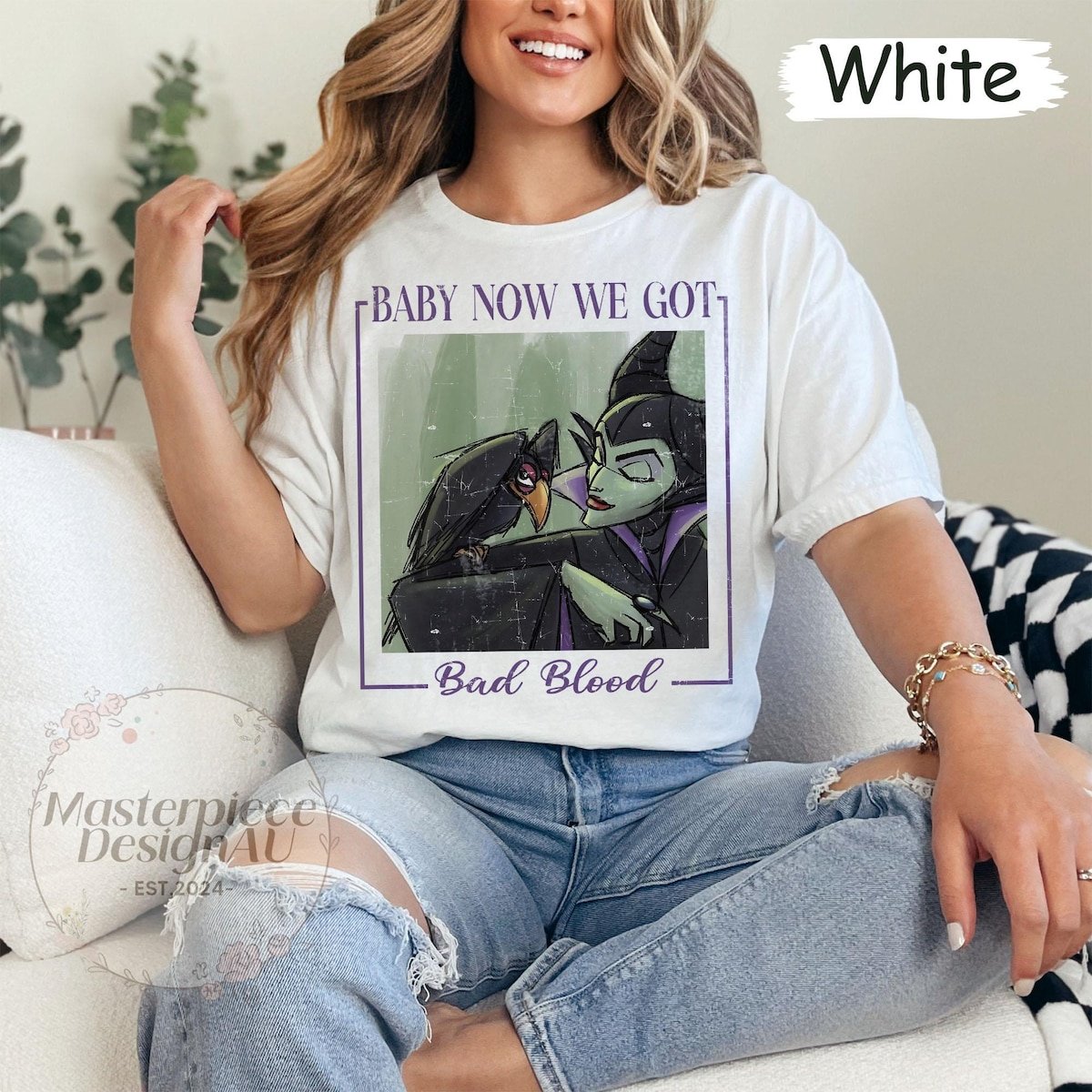 Baby Now Me Got Bad Blood Comfort Colors Shirt Maleficent Villains Inspired