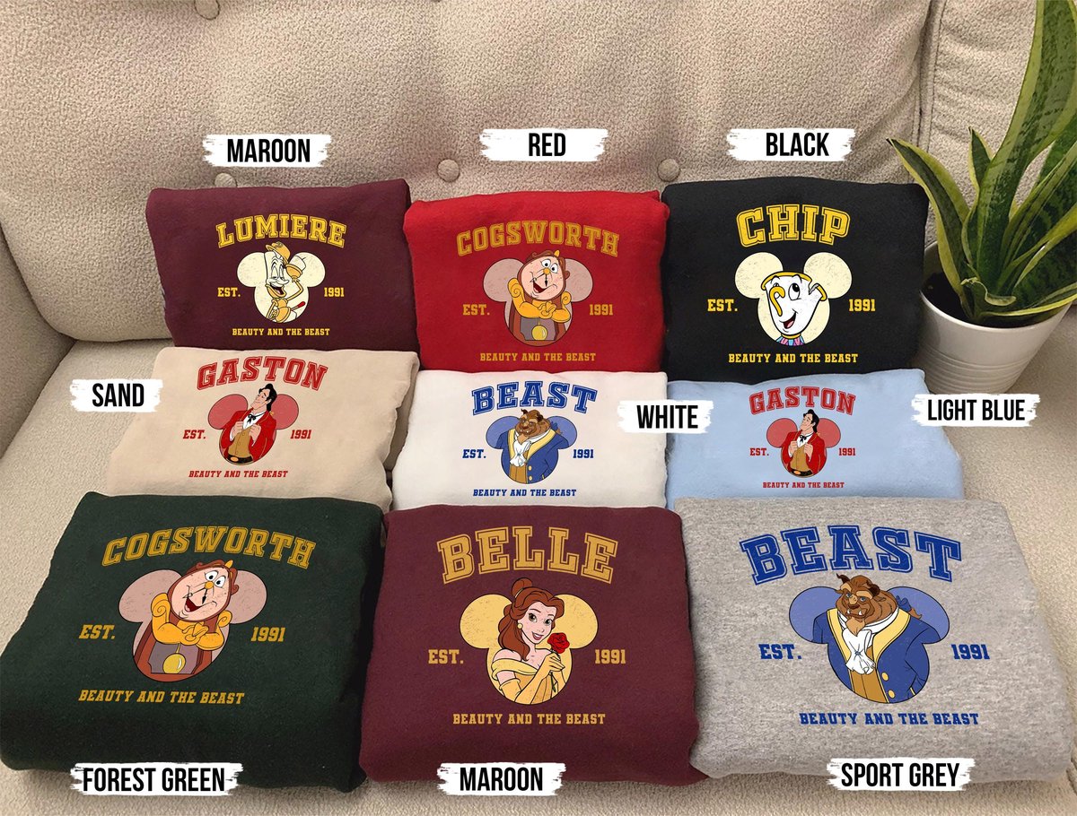 Beauty and the Beast 1991 Retro Sweatshirt Disney Princess Crewneck