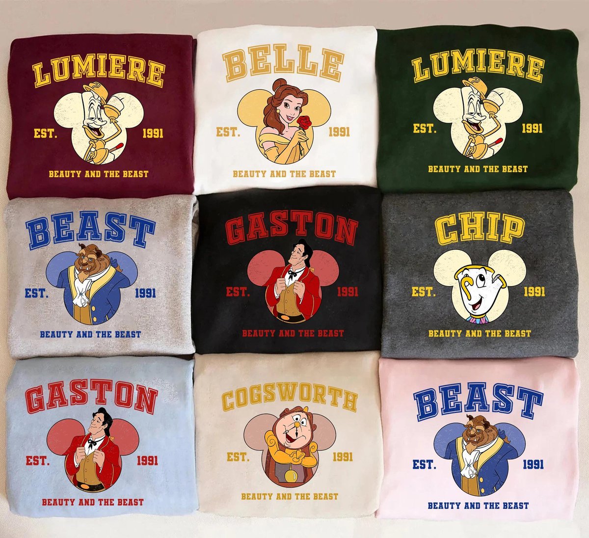 Beauty and the Beast 1991 Retro Sweatshirt Disney Princess Crewneck