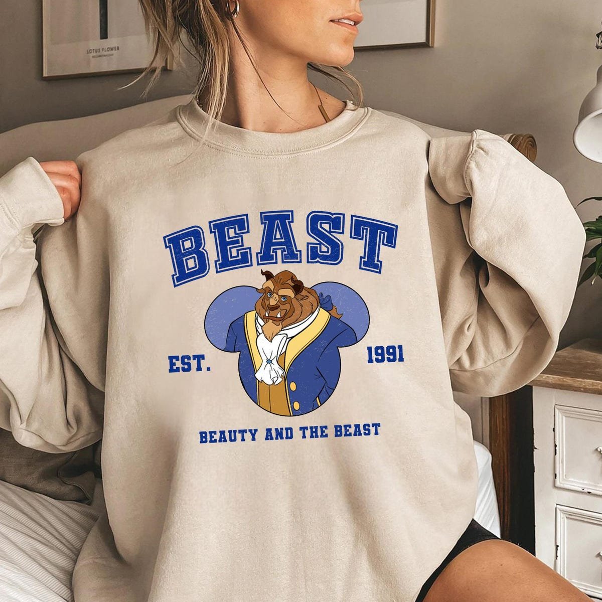 Beauty and the Beast 1991 Retro Sweatshirt Disney Princess Crewneck