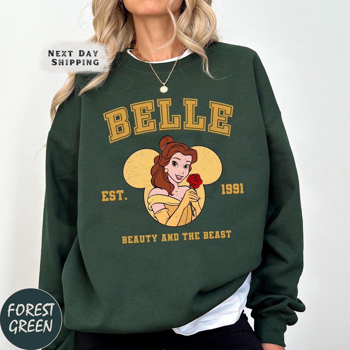 Beauty and the Beast 1991 Retro Sweatshirt Disney Princess Crewneck
