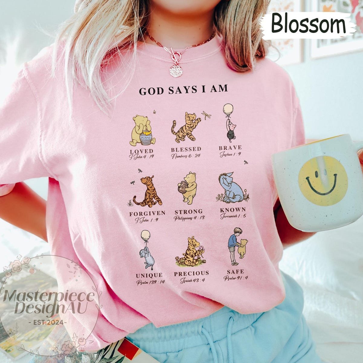 Comfort Colors Christian Pooh Shirt Inspirational Faith-Based Disney Tee