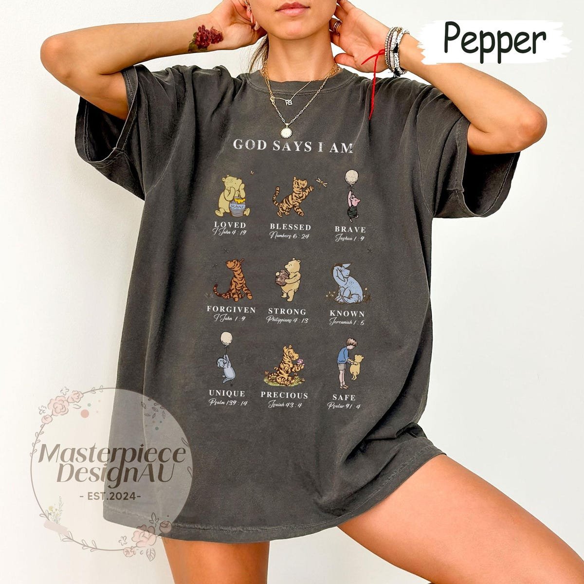Comfort Colors Christian Pooh Shirt Inspirational Faith-Based Disney Tee