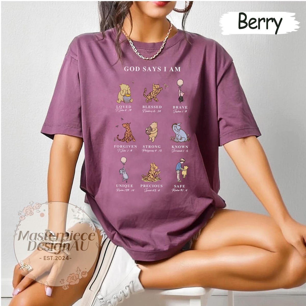 Comfort Colors Christian Pooh Shirt Inspirational Faith-Based Disney Tee